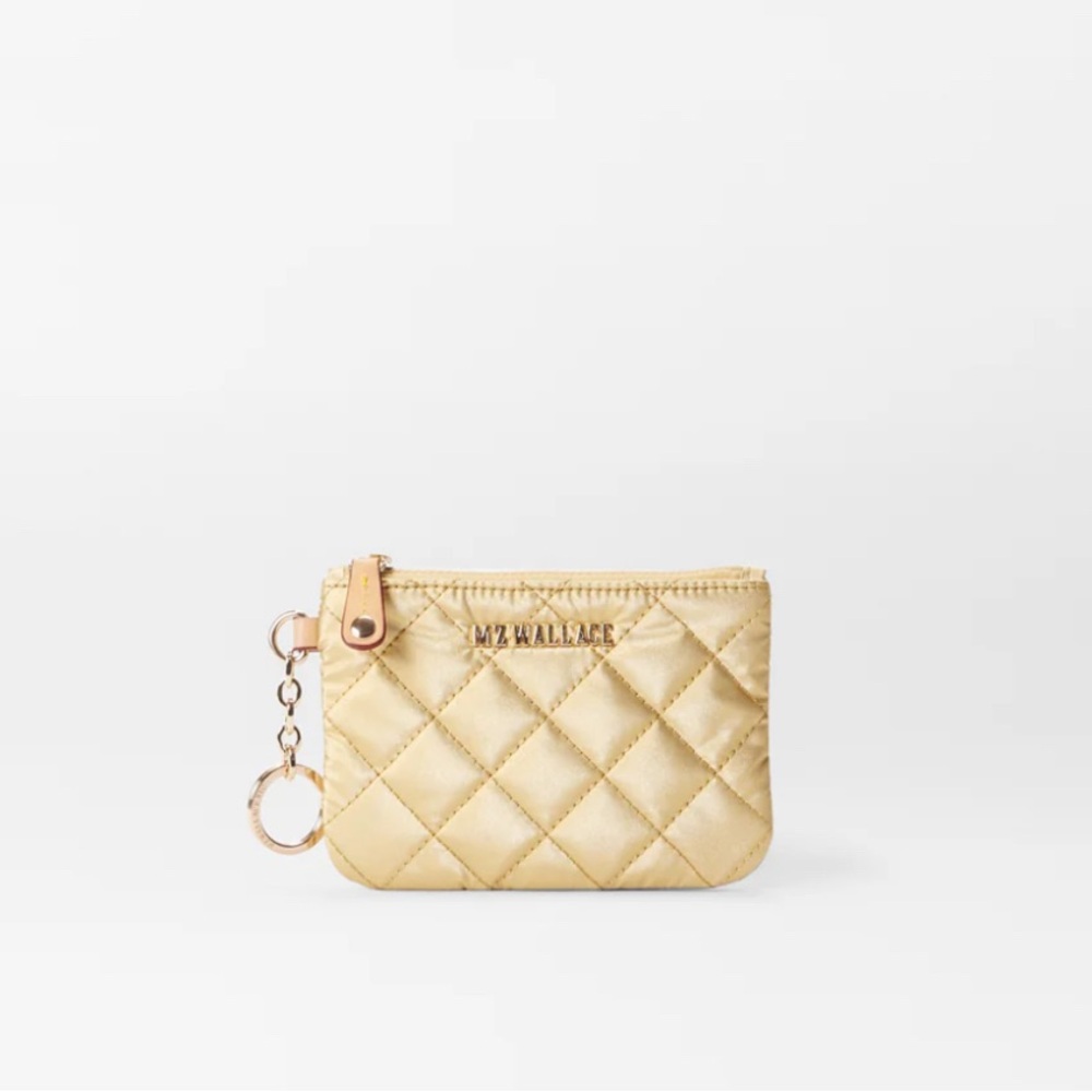 MZ Wallace FLAT METRO KEY POUCH Light Gold Pearl